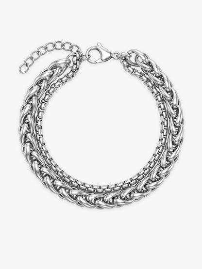 IXIA by GIVA Low Key Rhodium Plated Bracelet For Men