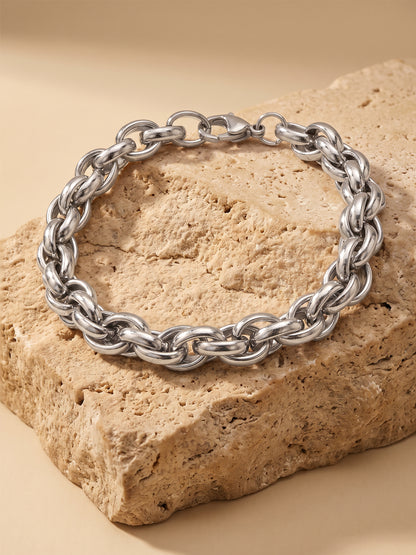 IXIA by GIVA Rope Trick Rhodium Plated Bracelet For Men