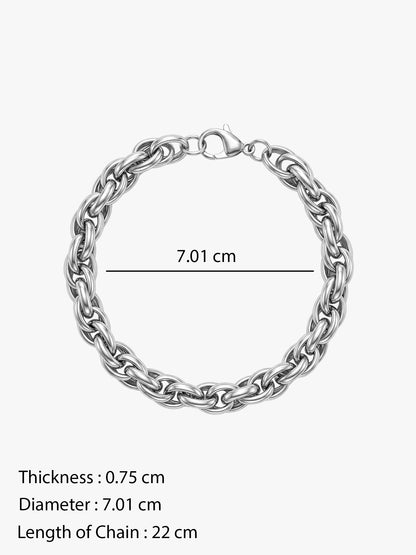 IXIA by GIVA Rope Trick Rhodium Plated Bracelet For Men
