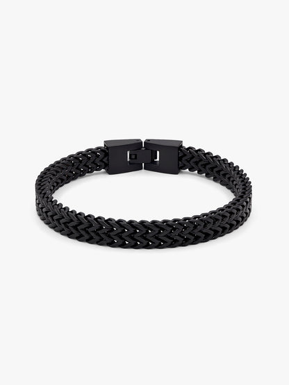 IXIA by GIVA Pitch Black Rodium Bracelet For Men