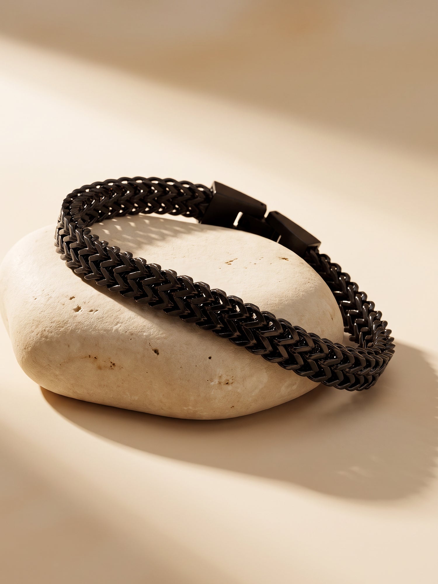 IXIA by GIVA Pitch Black Rodium Bracelet For Men