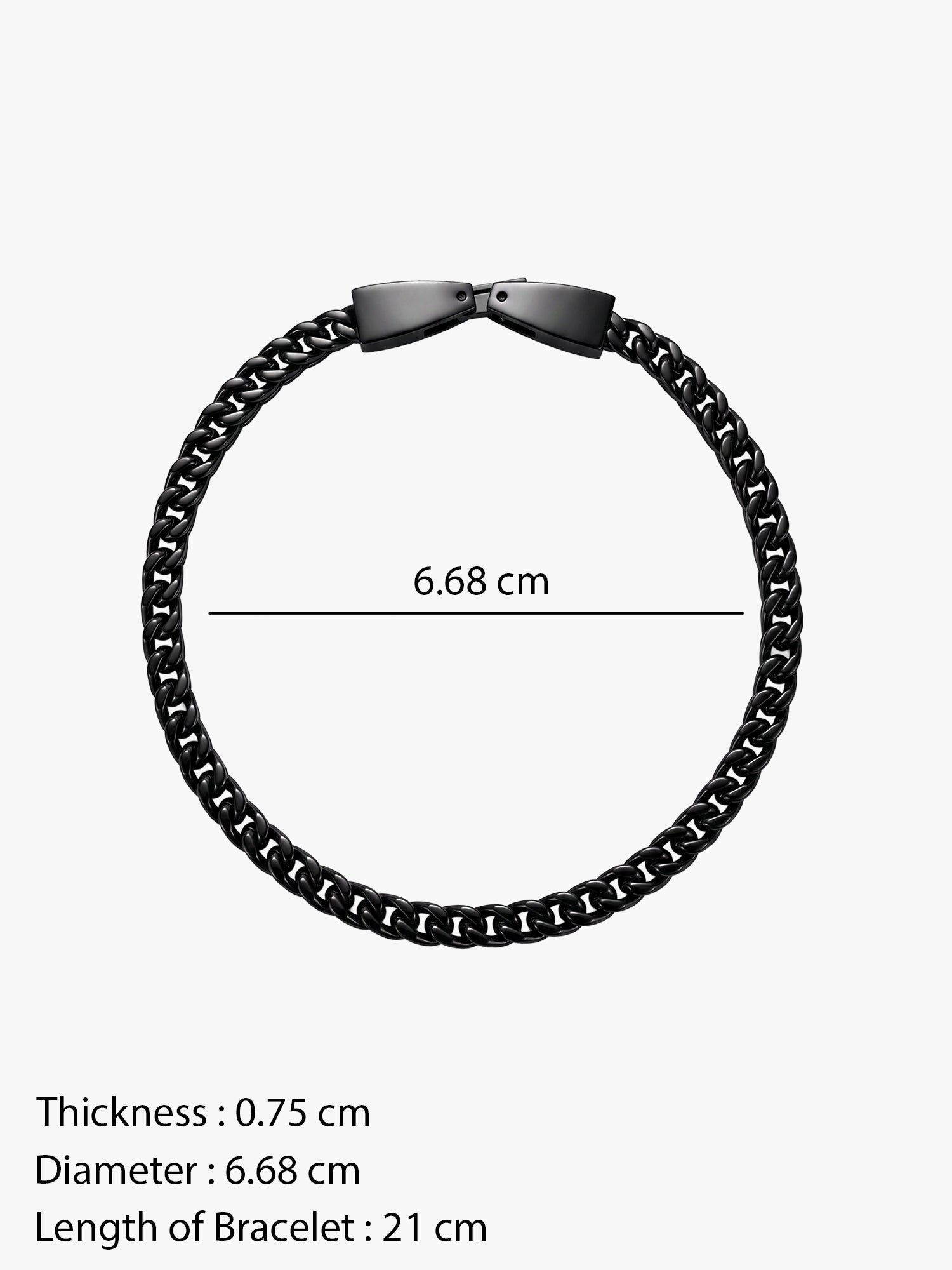 IXIA by GIVA Pitch Black Rodium Bracelet For Men