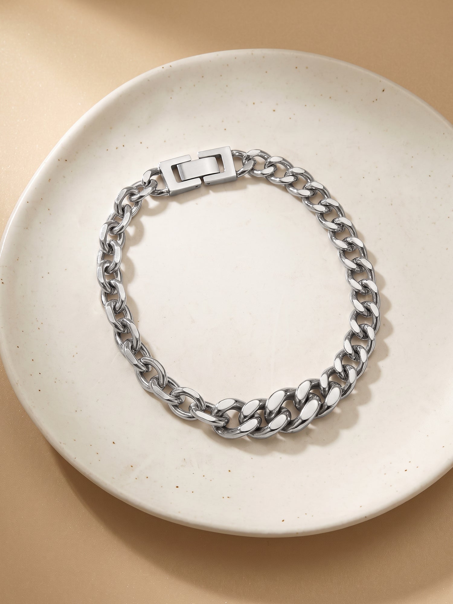 OnnMe by GIVA Chain Reaction Rhodium Plated Bracelet For Men