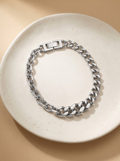 OnnMe by GIVA Chain Reaction Rhodium Plated Bracelet For Men