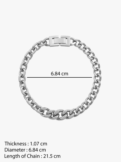 OnnMe by GIVA Chain Reaction Rhodium Plated Bracelet For Men
