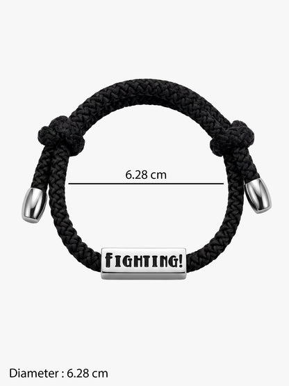 OnnMe by GIVA Signed Off Rhodium Plated Thread Bracelet For Men