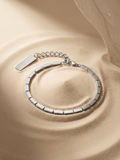 IXIA by GIVA Pulse Rhodium Plated Bracelet For Men