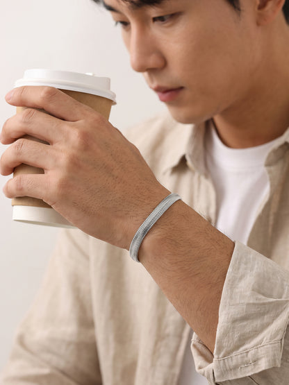 OnnMe by GIVA Smooth Talk Rhodium Plated Bracelet For Men