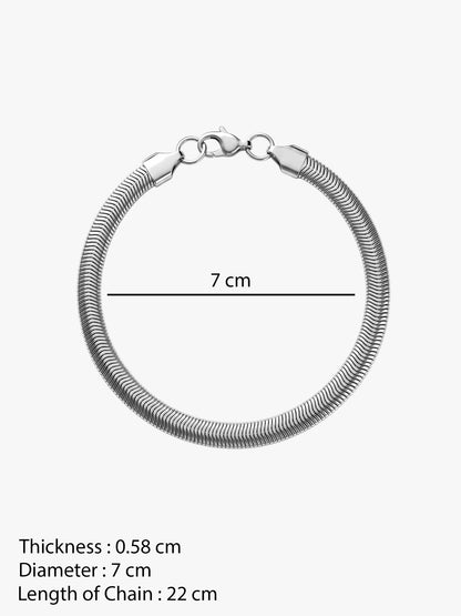 OnnMe by GIVA Smooth Talk Rhodium Plated Bracelet For Men