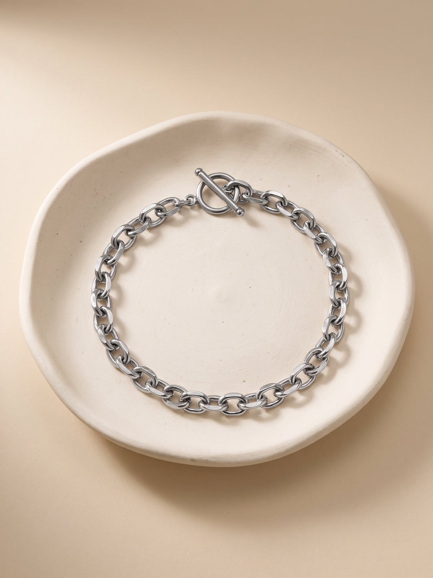 OnnMe by GIVA Heavy Link Rhodium Plated Bracelet For Men