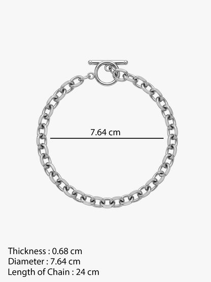 OnnMe by GIVA Heavy Link Rhodium Plated Bracelet For Men