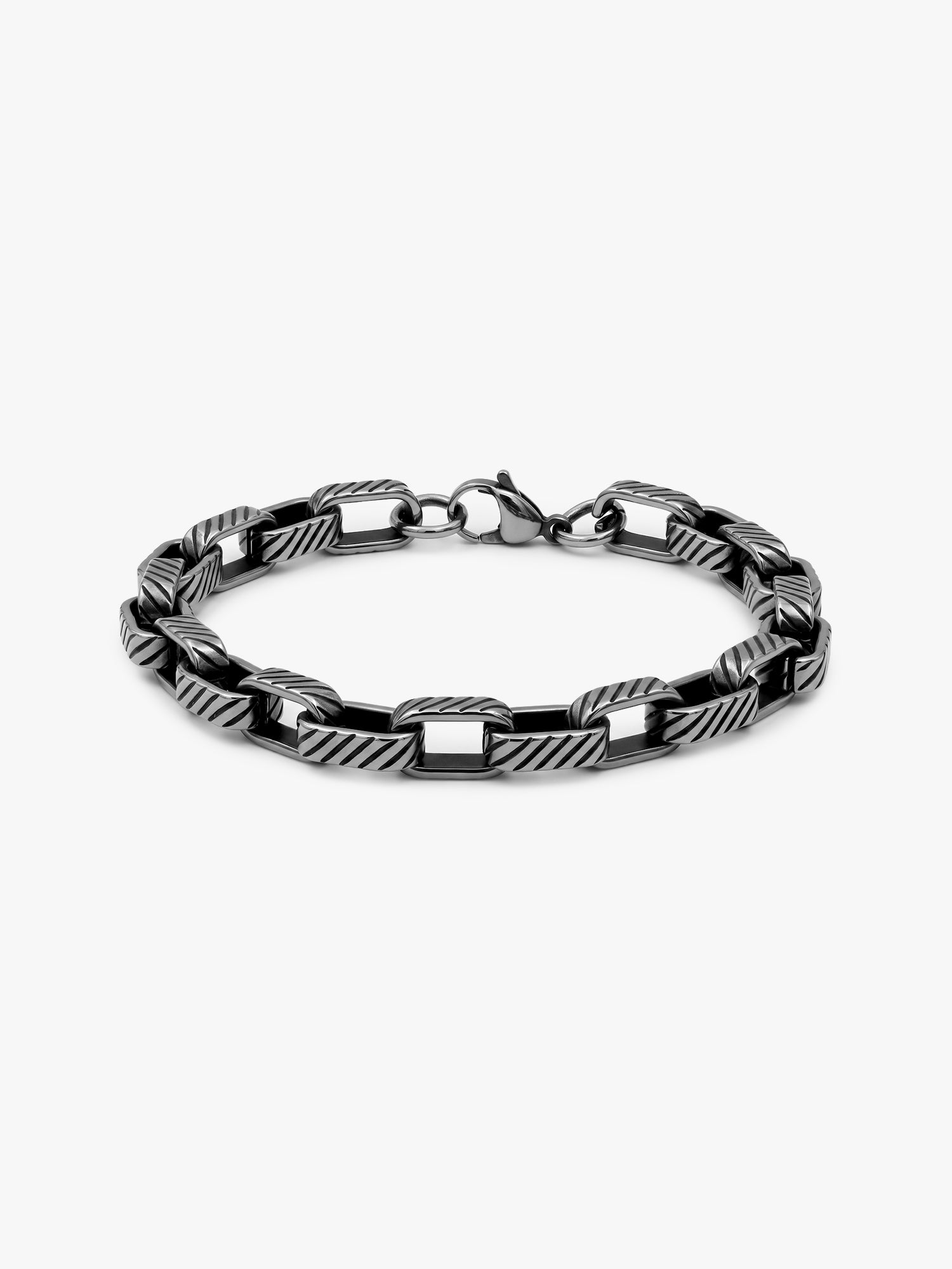 OnnMe by GIVA Dark Current Rhodium Plated Bracelet For Men