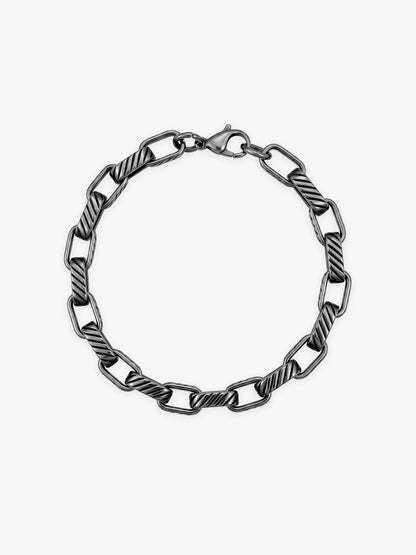 OnnMe by GIVA Dark Current Rhodium Plated Bracelet For Men