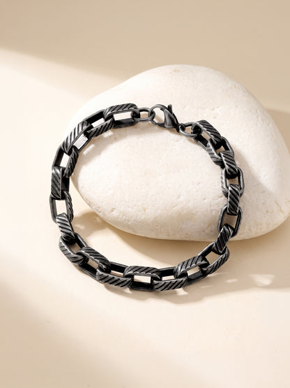 OnnMe by GIVA Dark Current Rhodium Plated Bracelet For Men