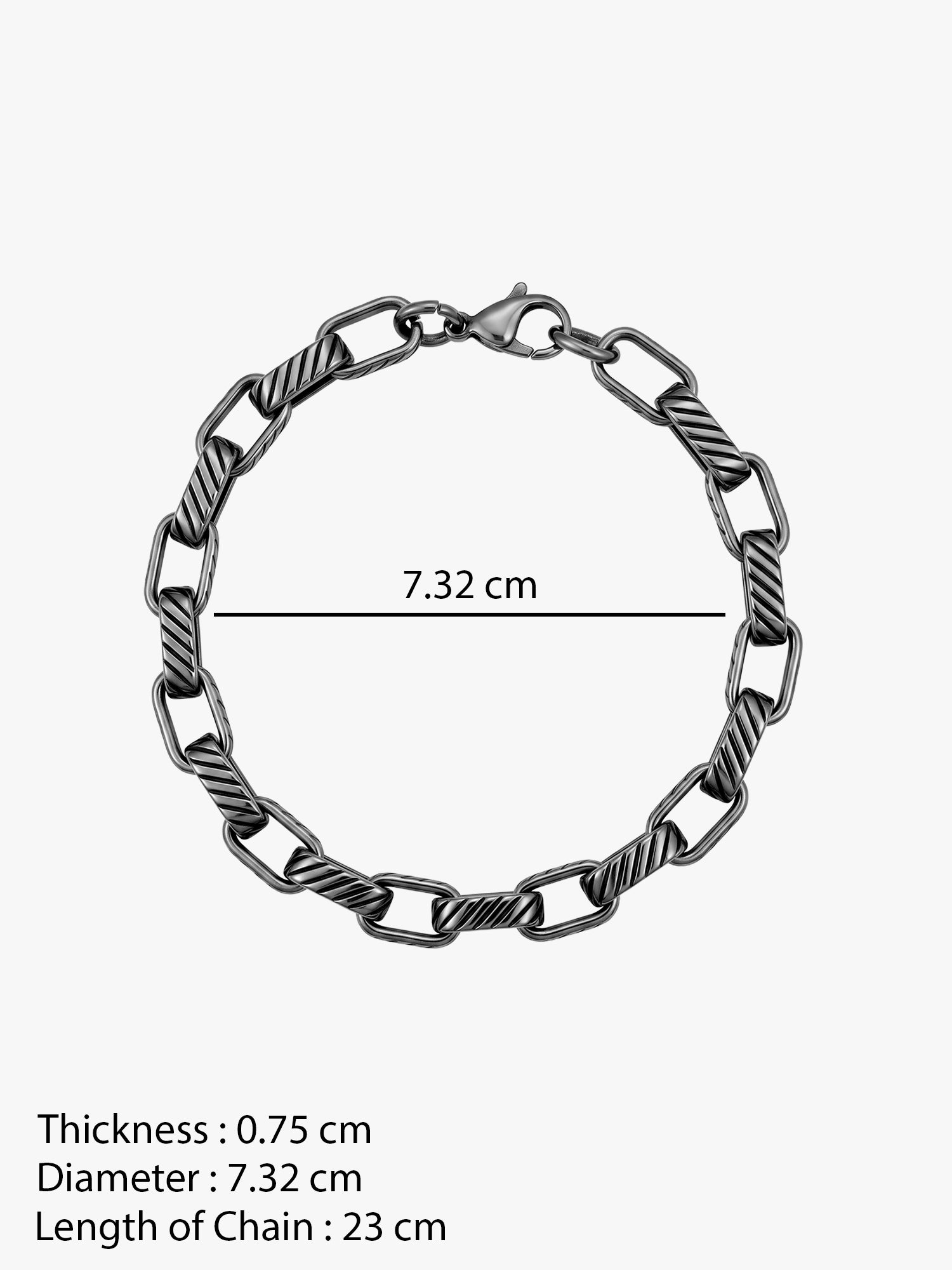 OnnMe by GIVA Dark Current Rhodium Plated Bracelet For Men