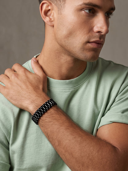 OnnMe by GIVA After Dark Black Rhodium Bracelet For Men