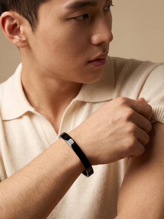 OnnMe by GIVA Midnight Code Black Rhodium Cuff For Men