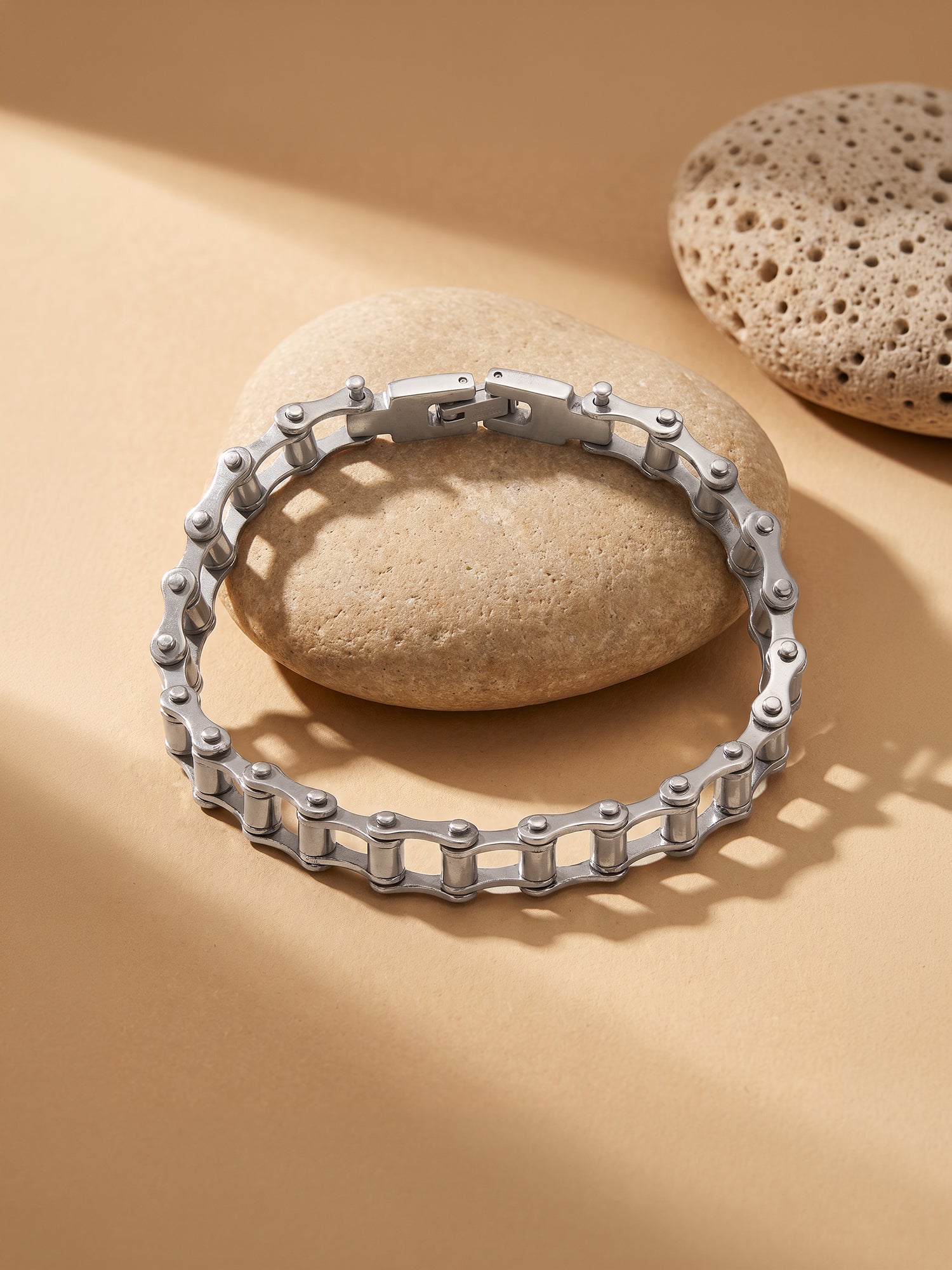 IXIA by GIVA Lock In Rhodium Plated Bracelet For Men