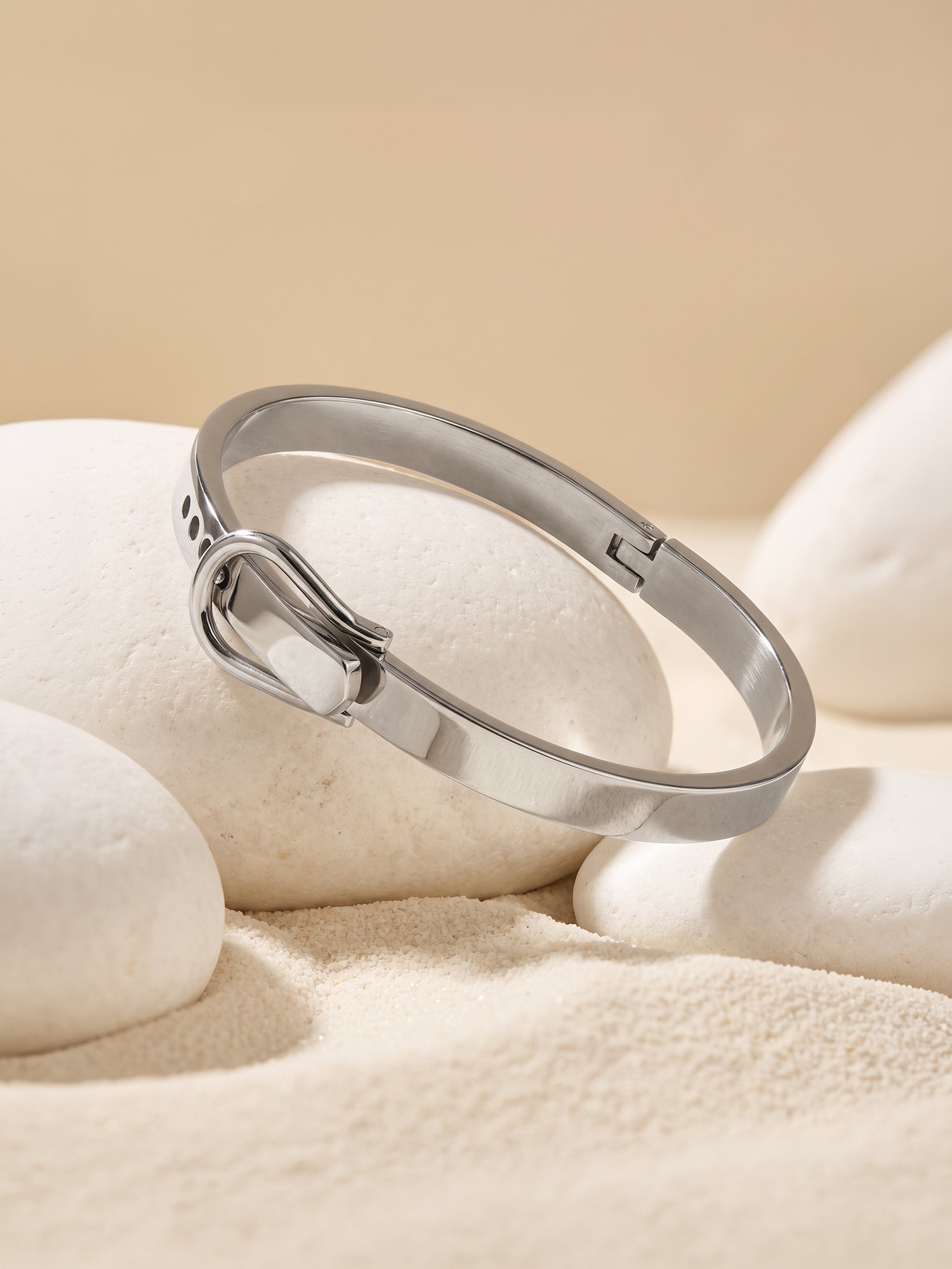 OnnMe by GIVA Locked Down Rhodium Plated Cuff For Men