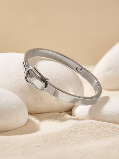 OnnMe by GIVA Locked Down Rhodium Plated Cuff For Men