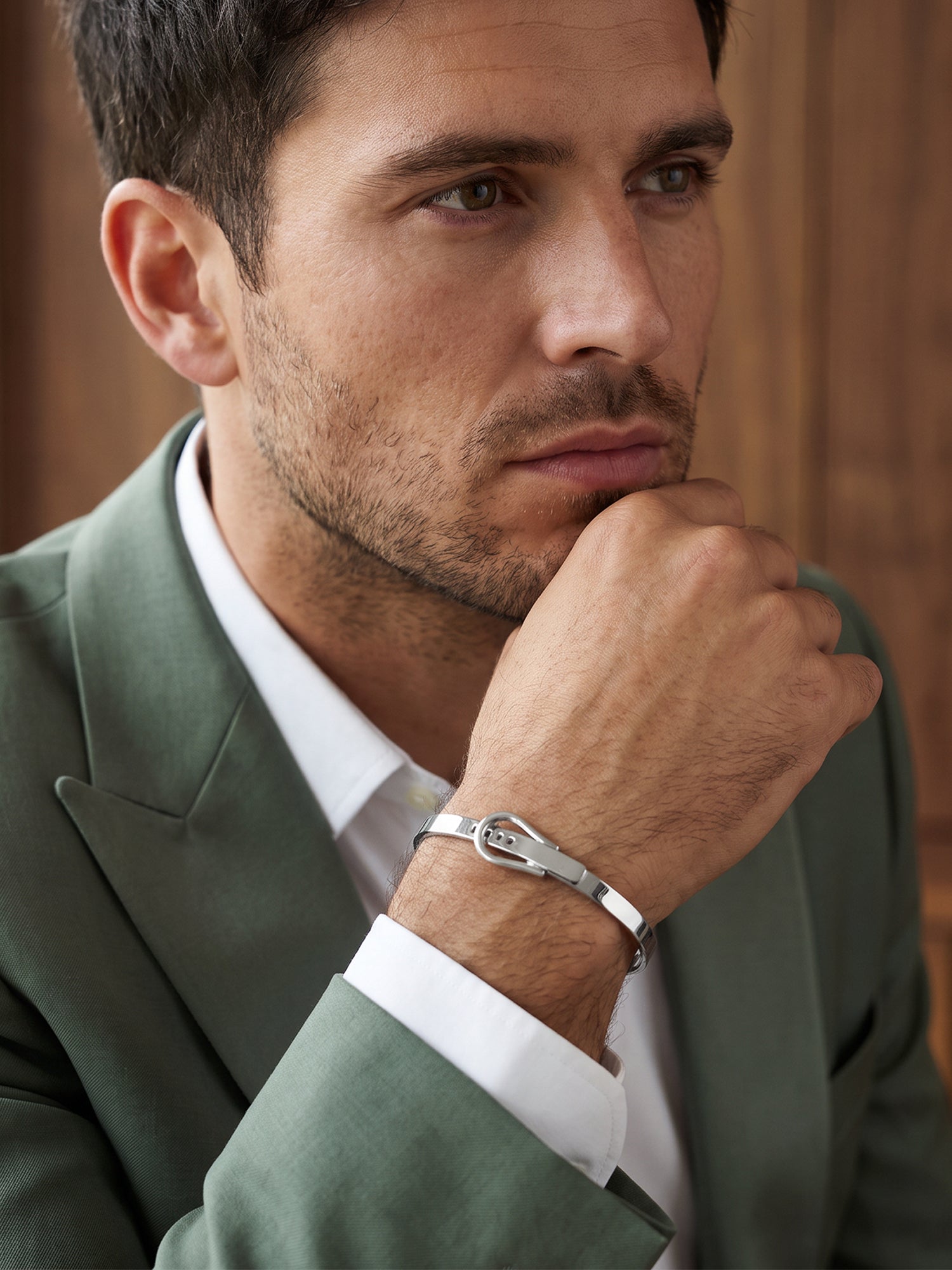 OnnMe by GIVA Locked Down Rhodium Plated Cuff For Men