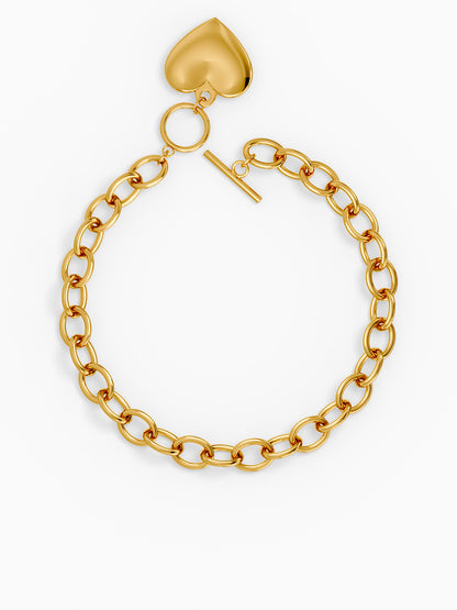 Heart Drop Gold Plated Bracelet