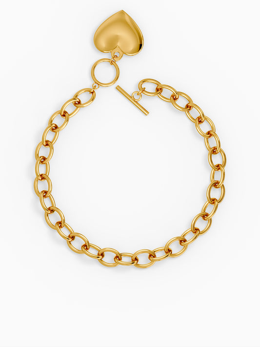 Heart Drop Gold Plated Bracelet