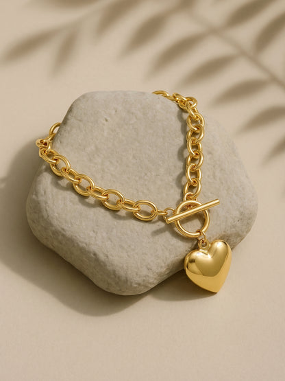 Heart Drop Gold Plated Bracelet