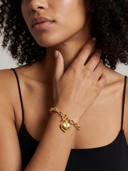 Heart Drop Gold Plated Bracelet