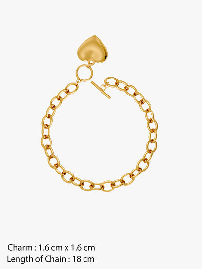 Heart Drop Gold Plated Bracelet