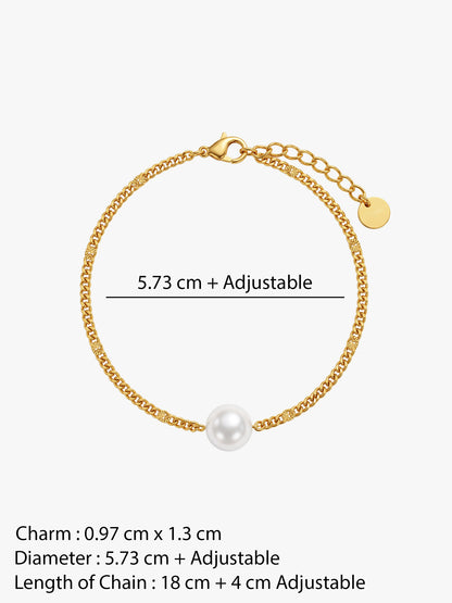 IXIA by GIVA Strong Independent Pearl Gold Plated Bracelet