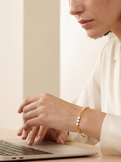 IXIA by GIVA Offline Mode Gold Plated Chain Bracelet