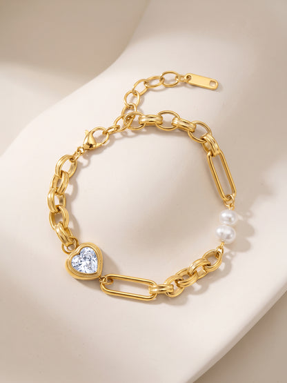 IXIA by GIVA Heart Launch Gold Plated Bracelet