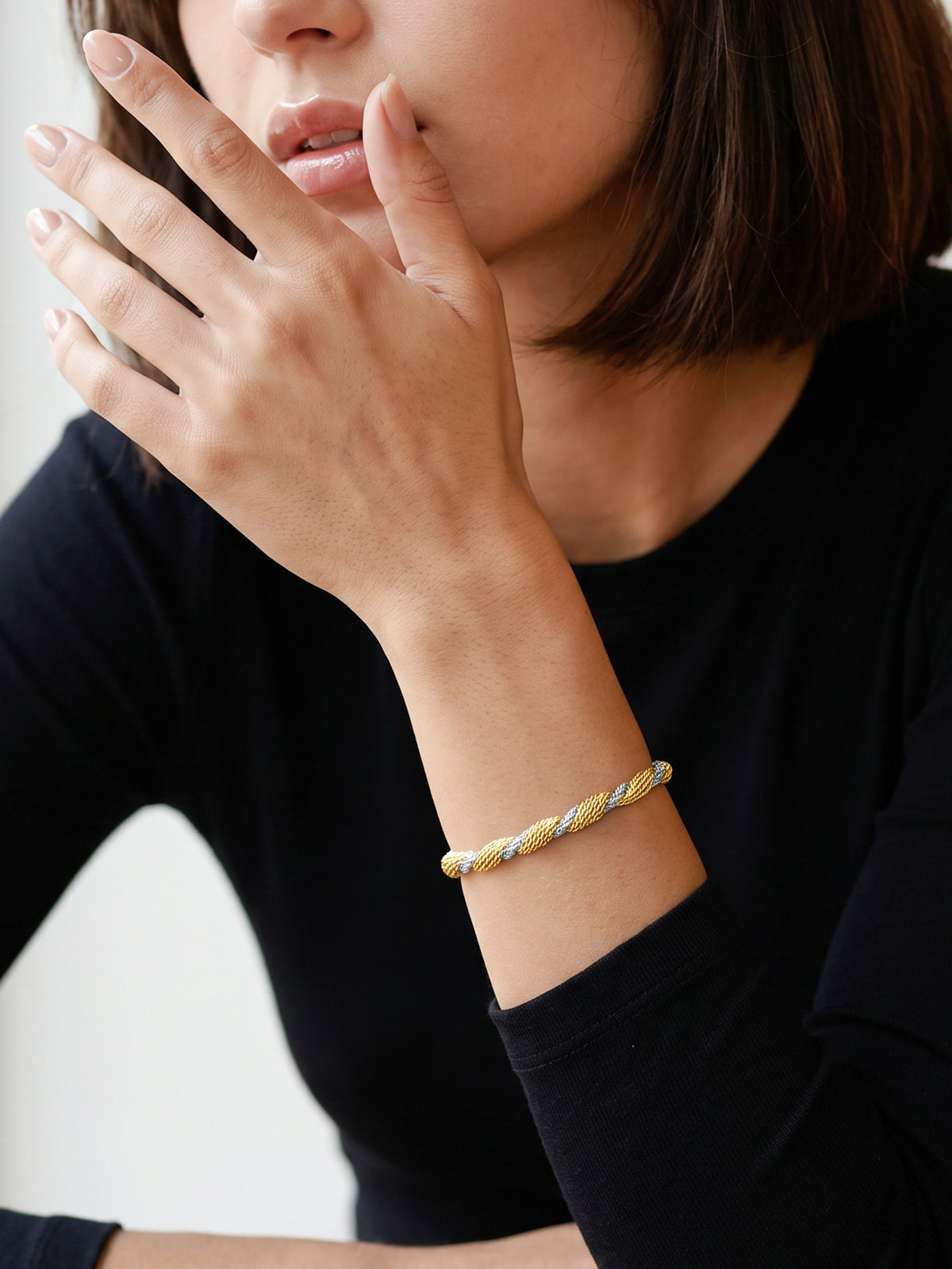 IXIA by GIVA Sunday Spiral Dual Tone Bracelet