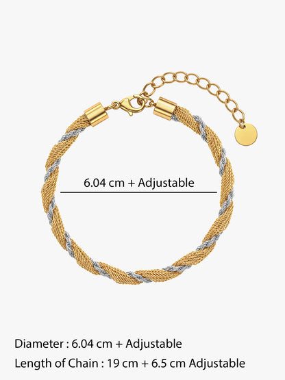 IXIA by GIVA Sunday Spiral Dual Tone Bracelet