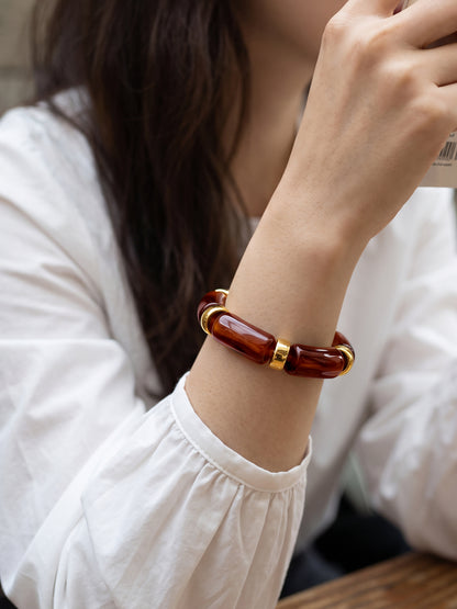 IXIA by GIVA Chunky for Life Gold Plated Bangle Bracelet