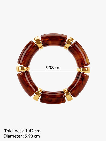 IXIA by GIVA Chunky for Life Gold Plated Bangle Bracelet