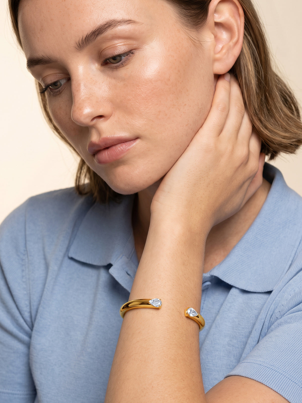 IXIA by GIVA Pixie Dust Gold Plated Cuff Bracelet