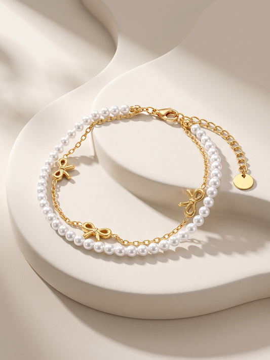 IXIA by GIVA Ribbon Girl Gold Plated Bracelet