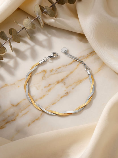 Duo Twist Dual Tone Bracelet
