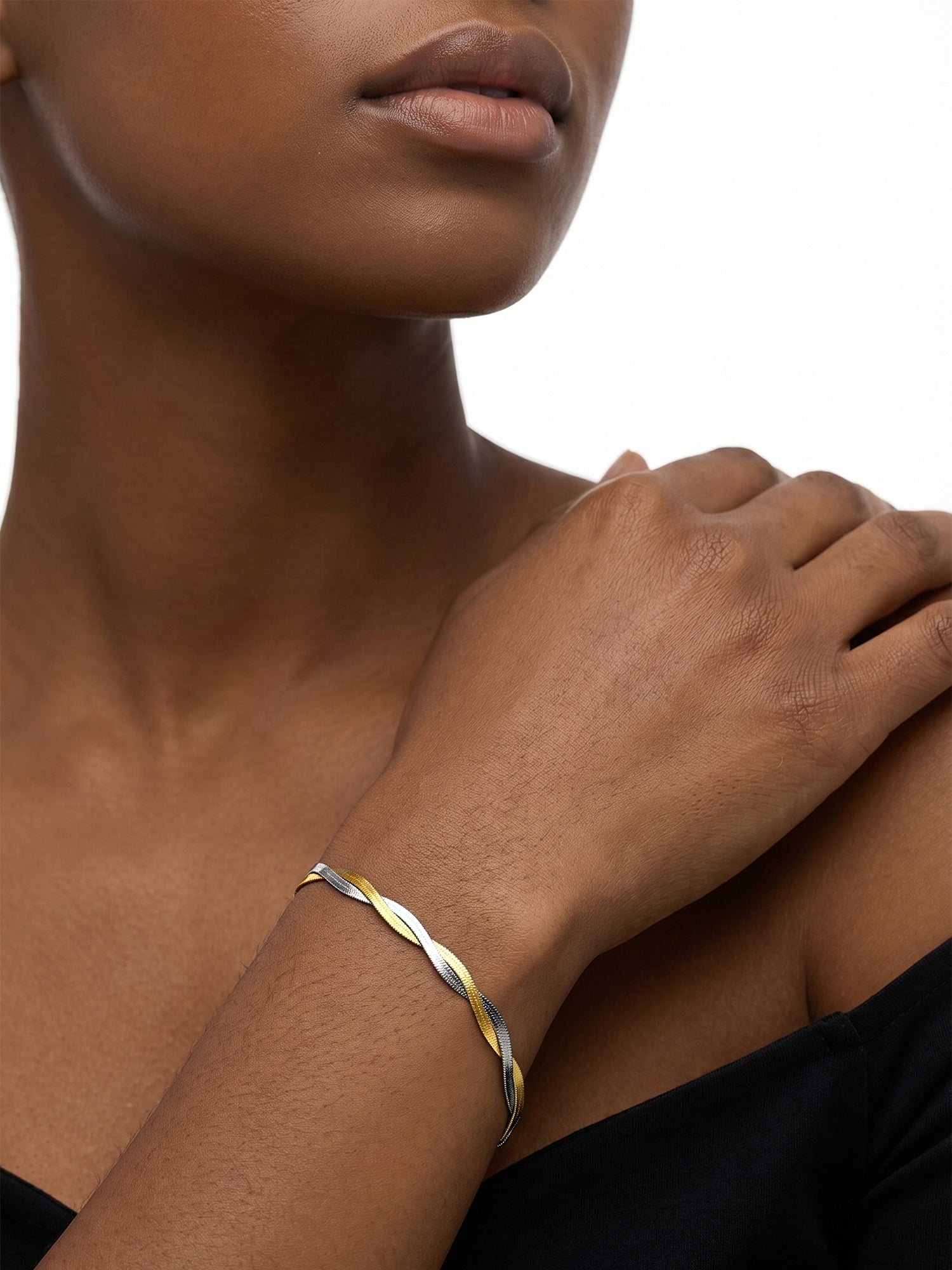 Duo Twist Dual Tone Bracelet