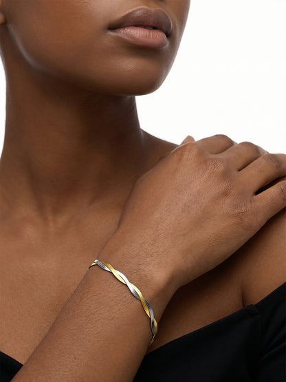 Duo Twist Dual Tone Bracelet