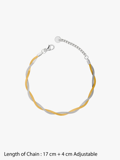 Duo Twist Dual Tone Bracelet