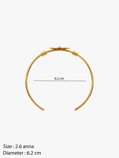 IXIA by GIVA Tidal Star Gold Plated Cuff Bracelet (Size 2.6)