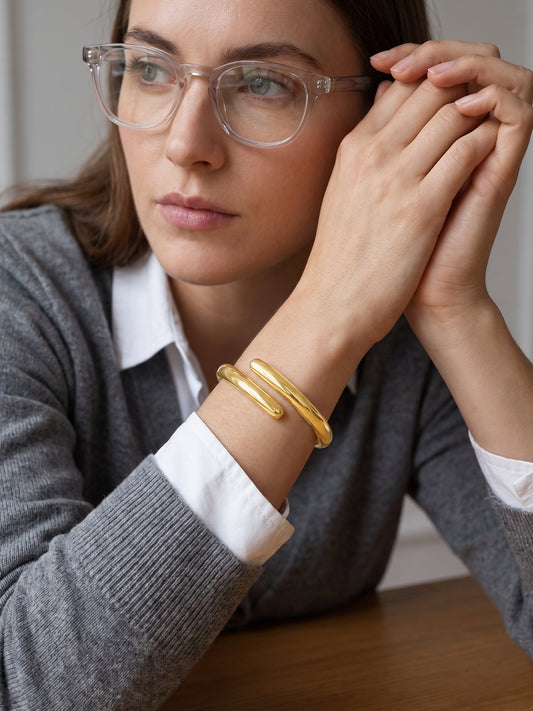 IXIA by GIVA Honey Wrap Gold Plated Cuff Bracelet
