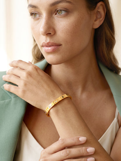 IXIA by GIVA Good Juju Gold Plated Bangle Bracelet