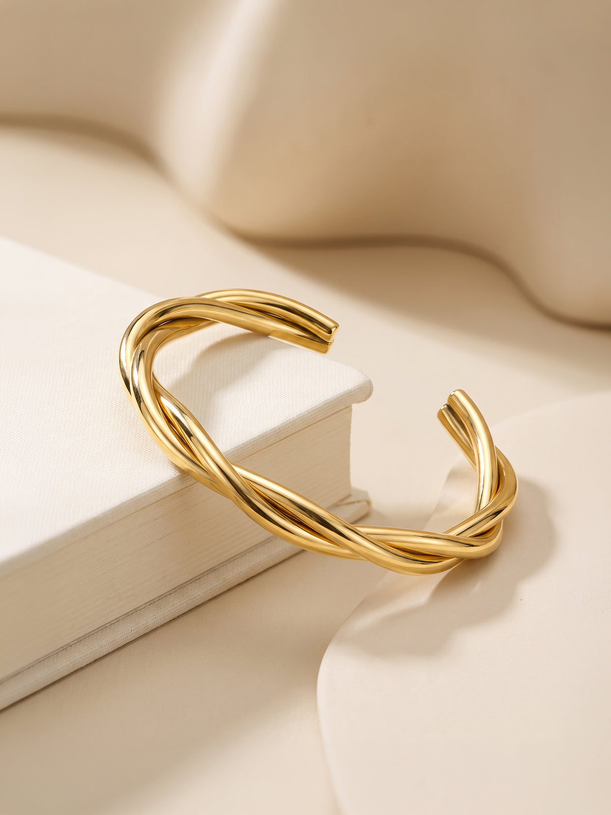 IXIA by GIVA Rope Pattern Gold Plated Cuff Bracelet