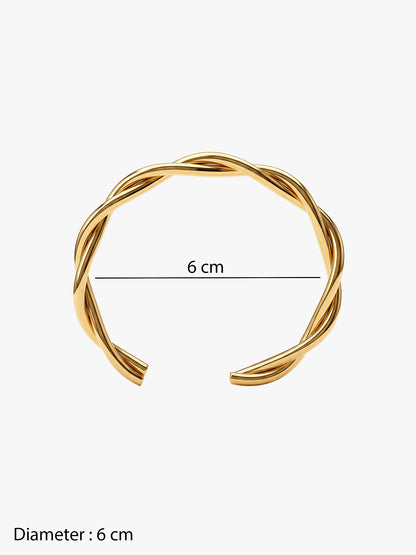 IXIA by GIVA Rope Pattern Gold Plated Cuff Bracelet