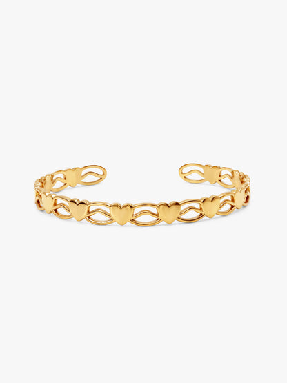 IXIA by GIVA Heart Pattern Gold Plated Cuff Bracelet