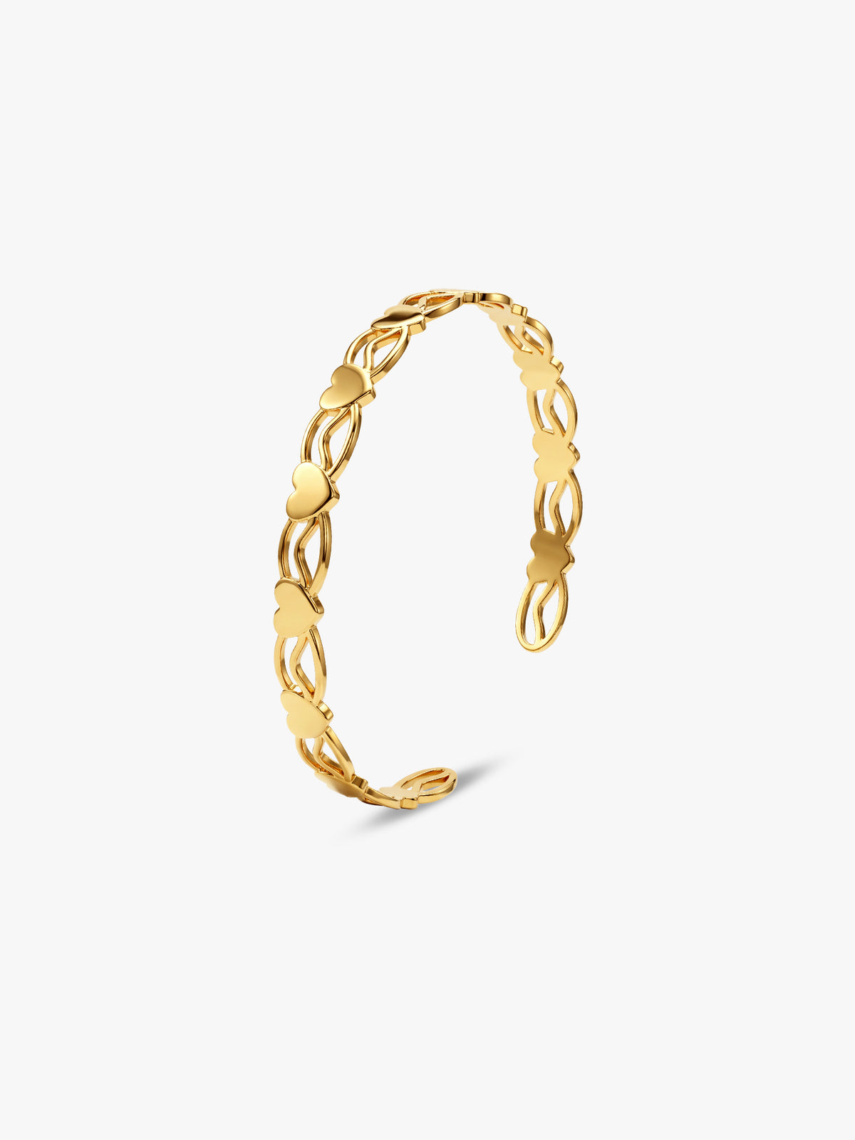 IXIA by GIVA Heart Pattern Gold Plated Cuff Bracelet